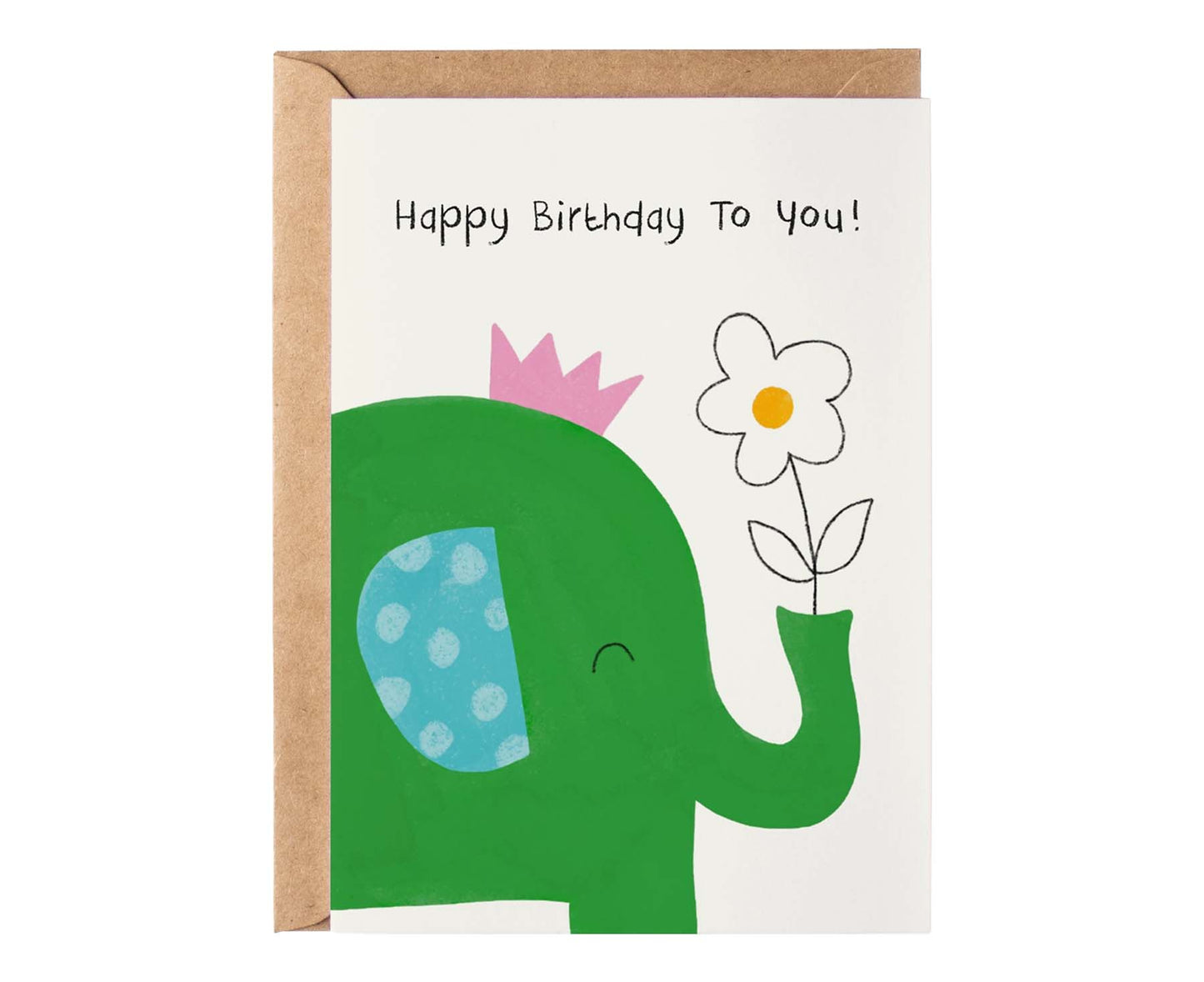 Elephant & Flower Kids Birthday Card