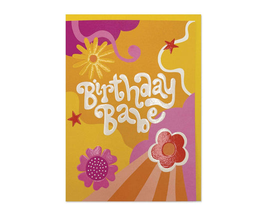 Birthday Babe embossed birthday card