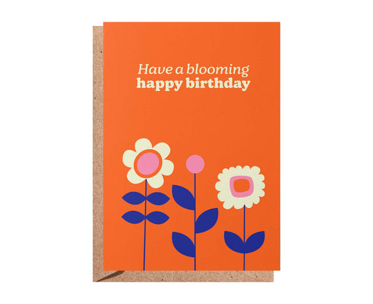 Blooming Happy Birthday Flowers birthday card