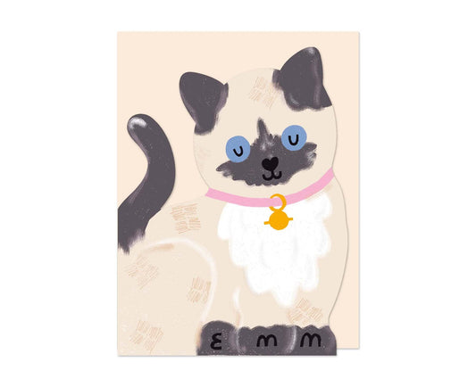 Siamese Kitten die-cut mini card