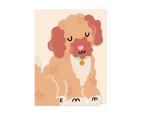 Cockapoo Puppy die-cut mini card