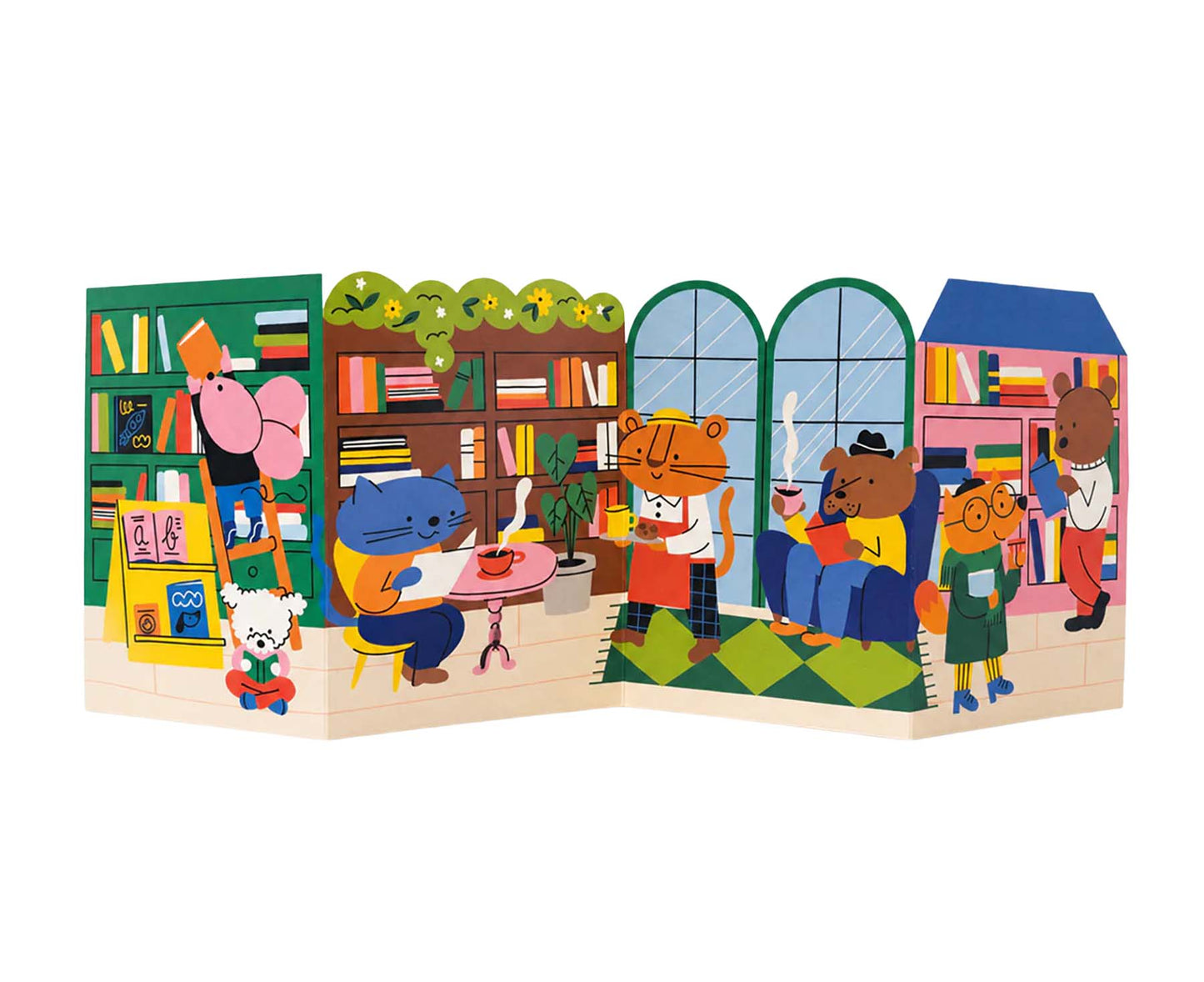 Book Club Bookshop Concertina Card