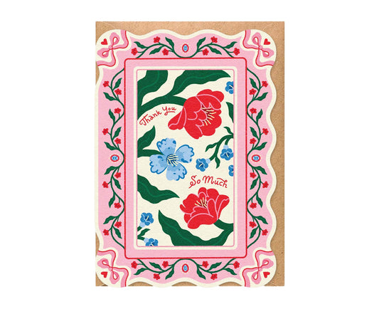 Thank You So Much Floral Die Cut Thank You Card
