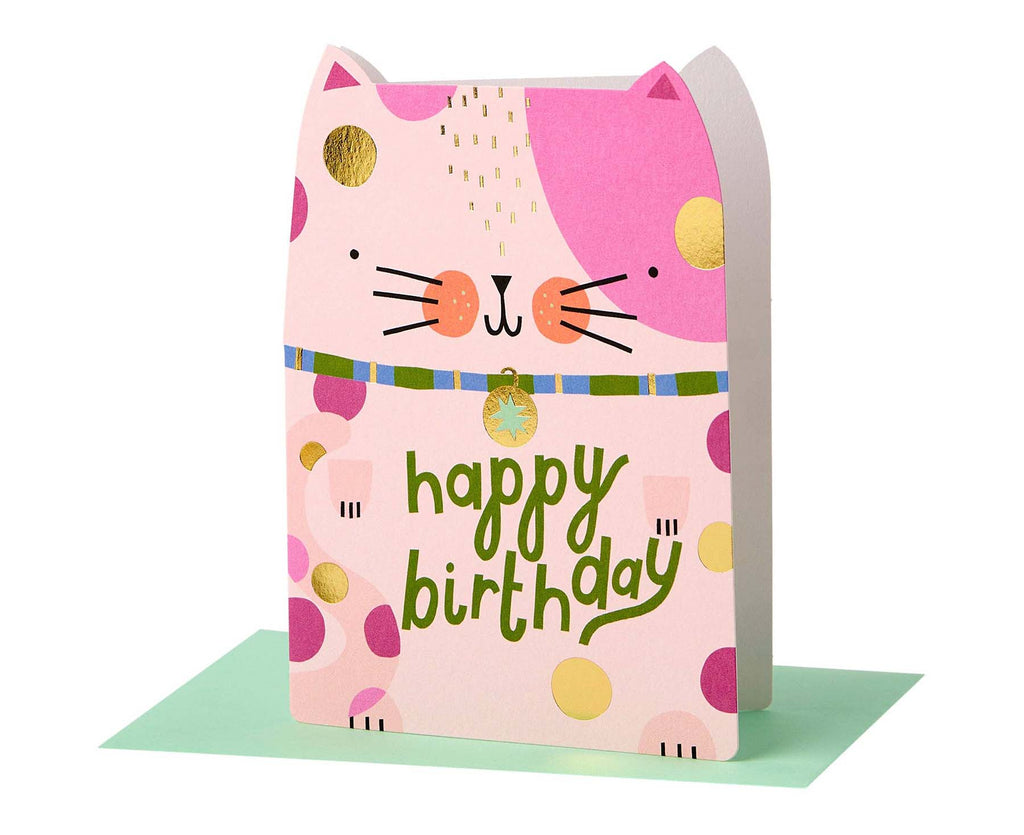 Happy Birthday Cat Cutout Birthday Card
