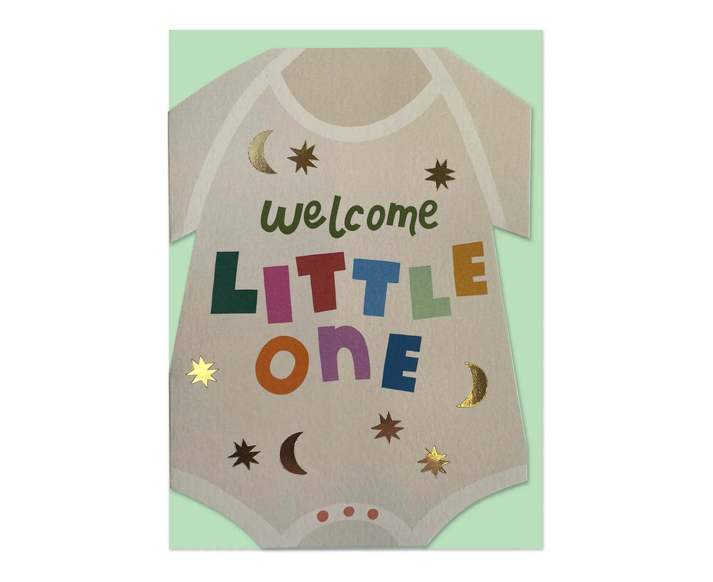 Welcome Little One Baby Grow Cutout New Baby Card