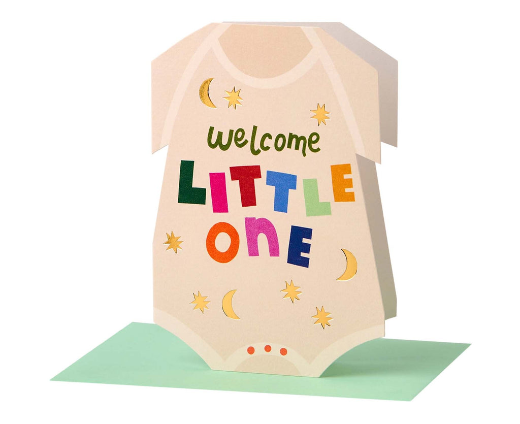 Welcome Little One Baby Grow Cutout New Baby Card