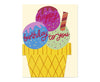 Happy Birthday To You Ice-cream Cutout Birthday Card