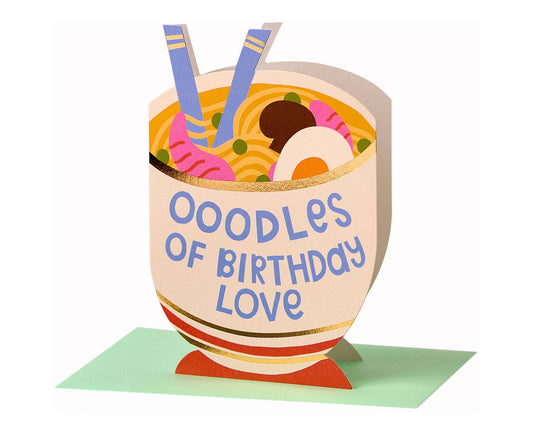 Oodles of Birthday Love Noodles Cutout Birthday Card