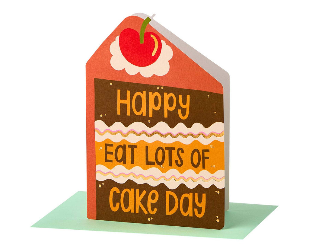 Happy Eat Lots of Cake Day Cutout Birthday Card