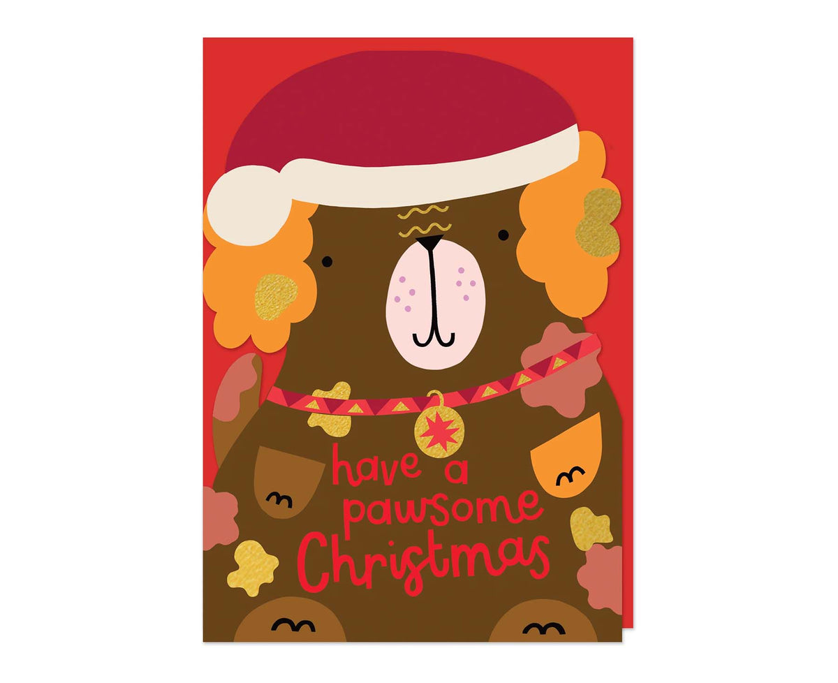 Have a Pawsome Christmas Dog Cutout Christmas Card
