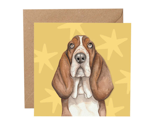 Benji Basset Hound Dog Card