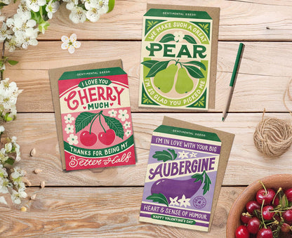 Love You Cherry Much Vintage Seed Packet Valentine's / Anniversary Card