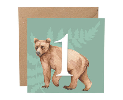 Bear 1st Birthday Card