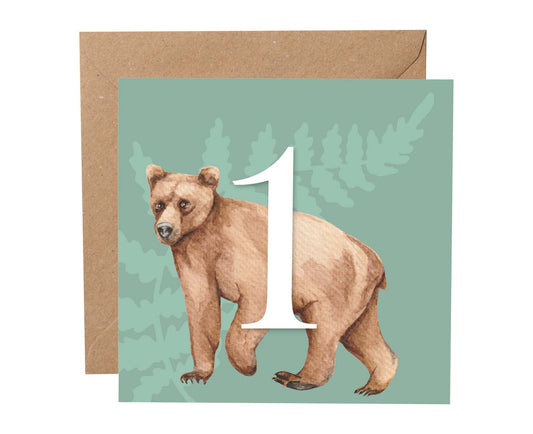 Bear 1st Birthday Card