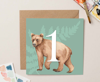 Bear 1st Birthday Card