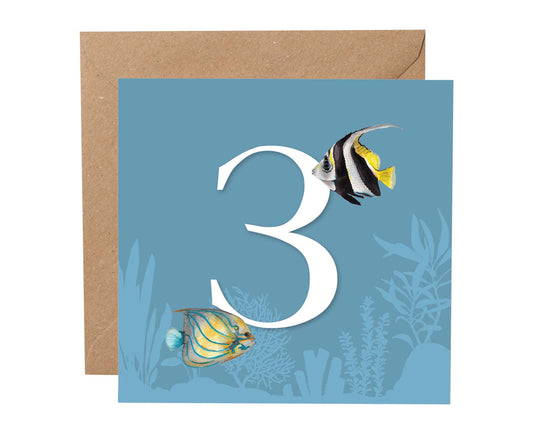 Tropical Fish 3rd Birthday Card