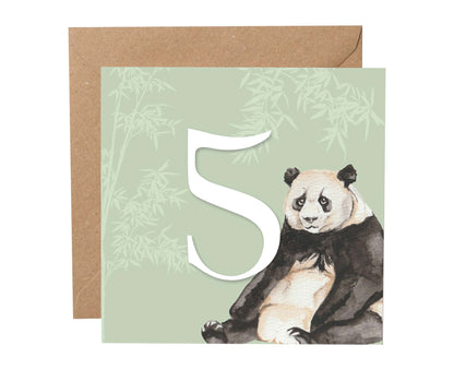 Panda 5th Birthday Card