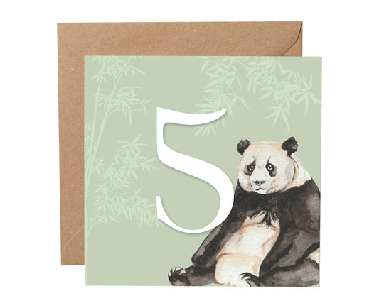 Panda 5th Birthday Card