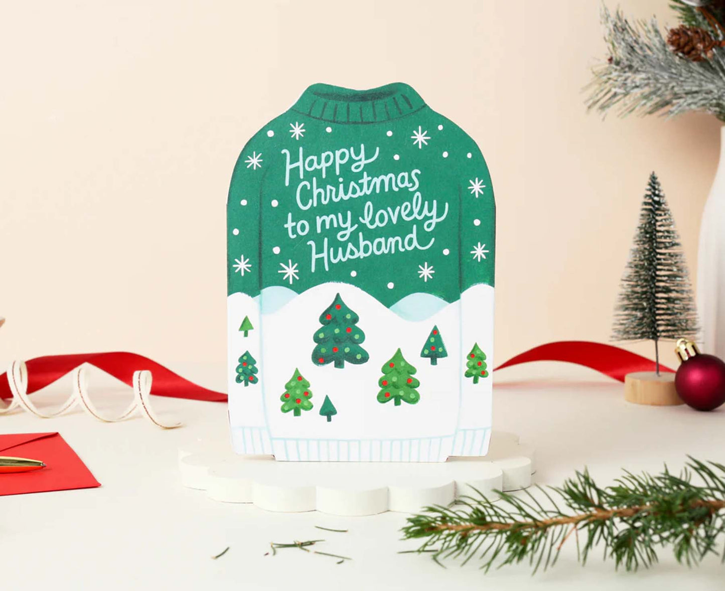 Lovely Husband Christmas Jumper Christmas card