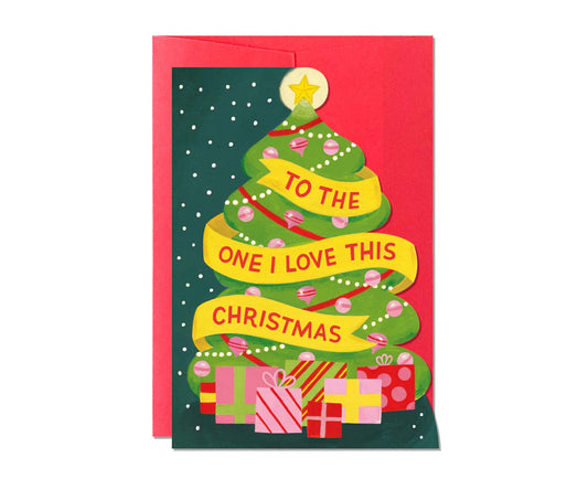 To The One I Love Christmas Tree Christmas card