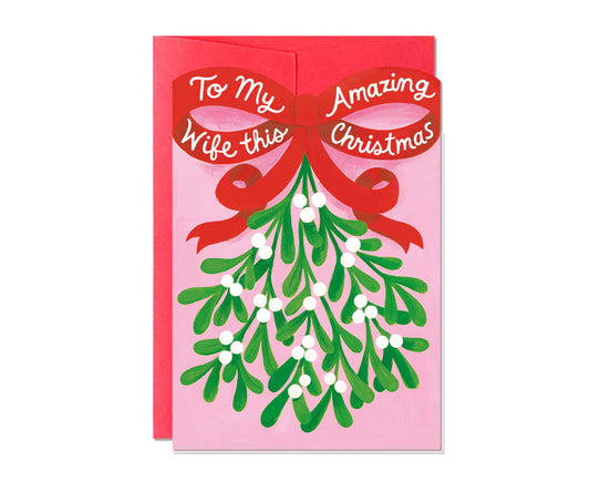 Amazing Wife Mistletoe Christmas card