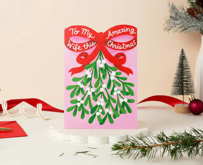 Amazing Wife Mistletoe Christmas card