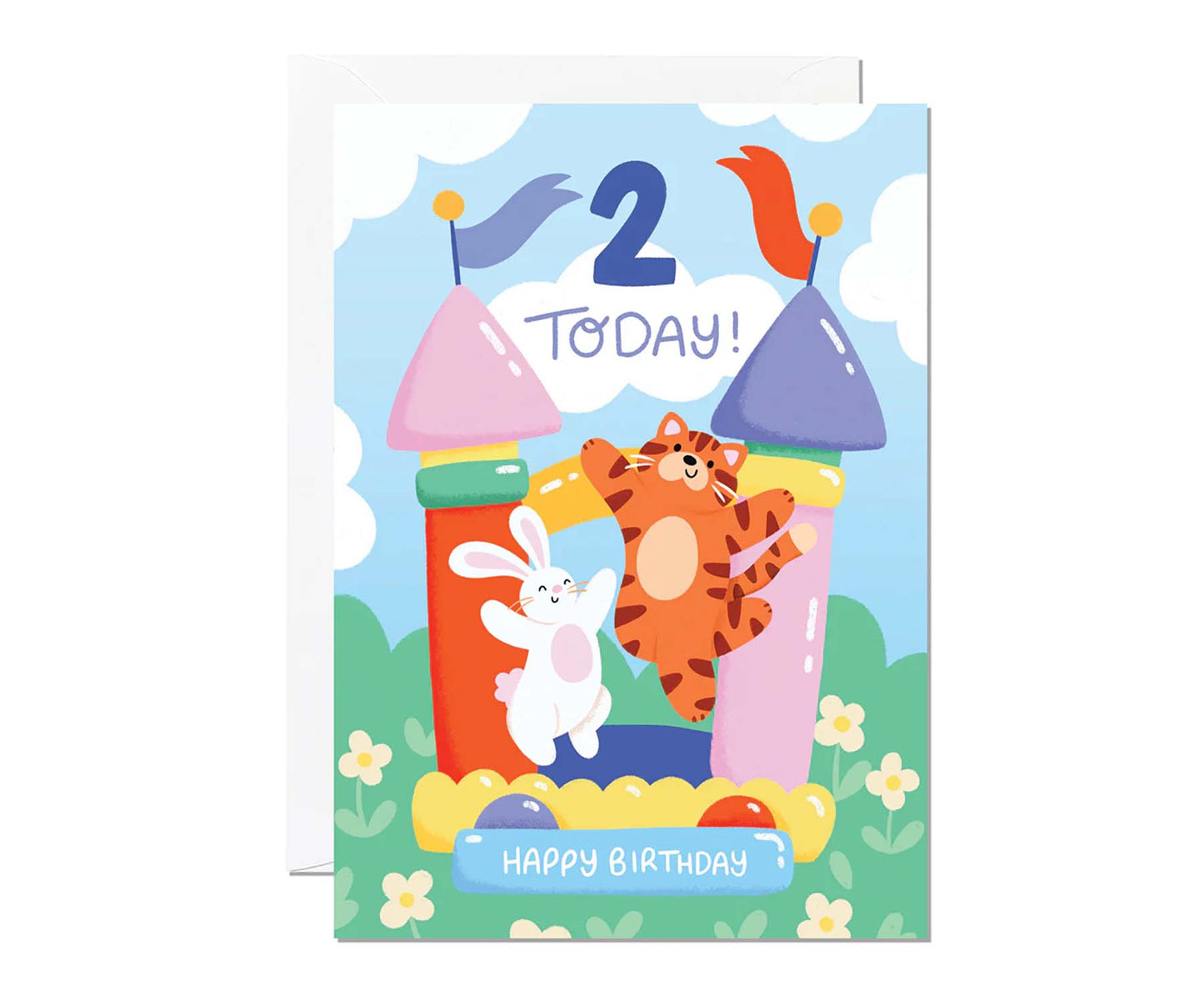 2nd Birthday Bouncy Castle Birthday Card