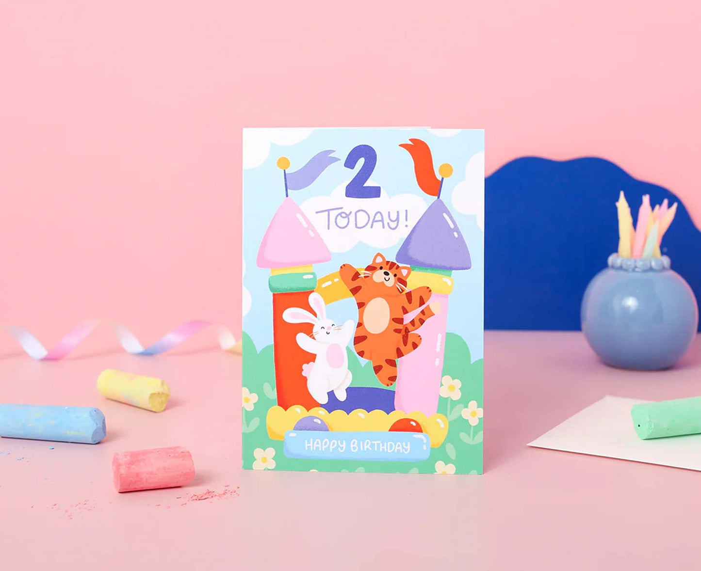 2nd Birthday Bouncy Castle Birthday Card