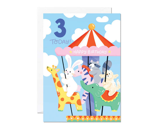 3rd Birthday Carousel Birthday Card