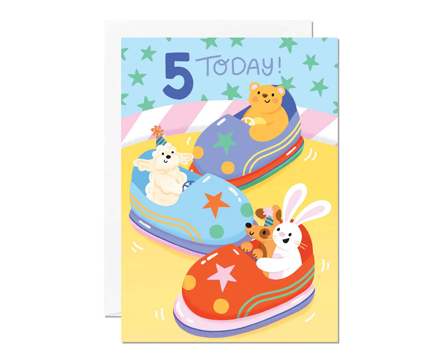 5th Birthday Bumper Cars Birthday Card