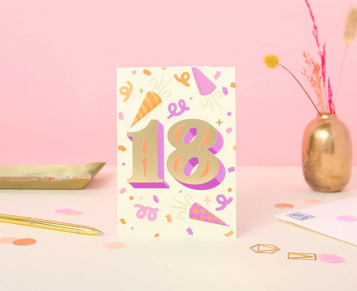 Gold Foiled 18th Birthday Card