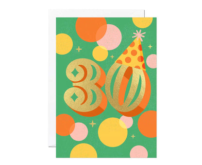 Gold Foiled 30th Birthday Card