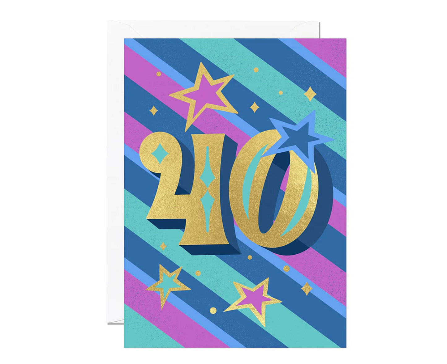 Gold Foiled 40th Birthday Card