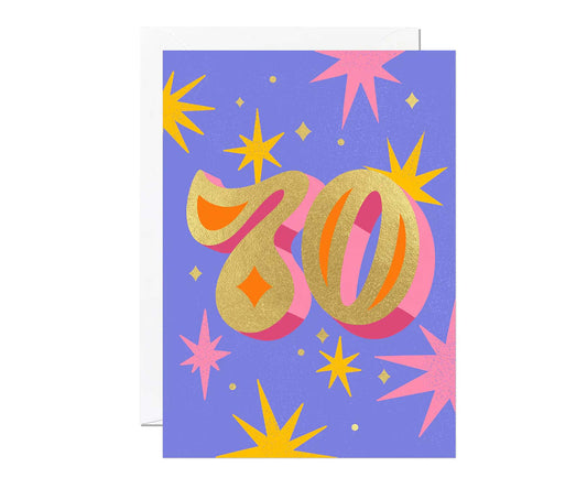 Gold Foiled 70th Birthday Card