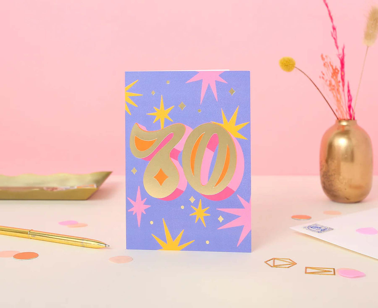 Gold Foiled 70th Birthday Card