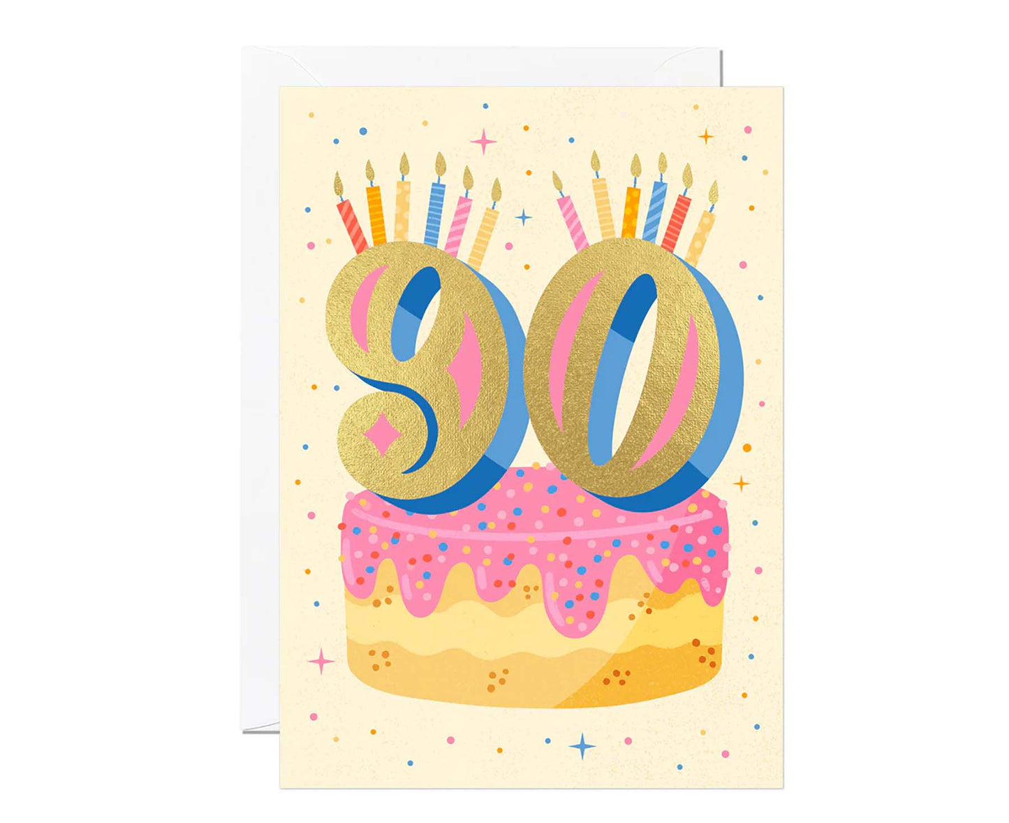 Gold Foiled 90th Birthday Card