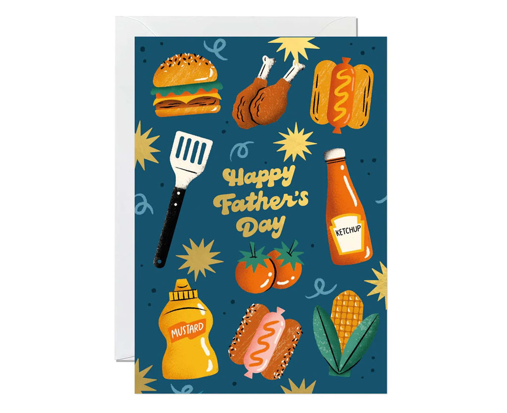 Barbecue Gold Foiled Father's Day Card