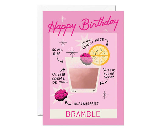 Bramble Cocktail Foiled Birthday Card