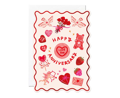 Happy Anniversary Foiled Scalloped Anniversary Card