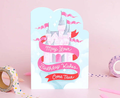 Birthday Wishes Fairy Castle Cutout Birthday Card
