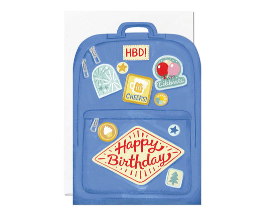 Rucksack Travel Cutout Birthday Card