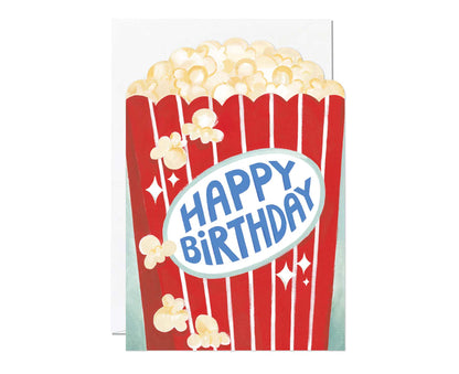 Happy Birthday Popcorn Cutout Birthday Card