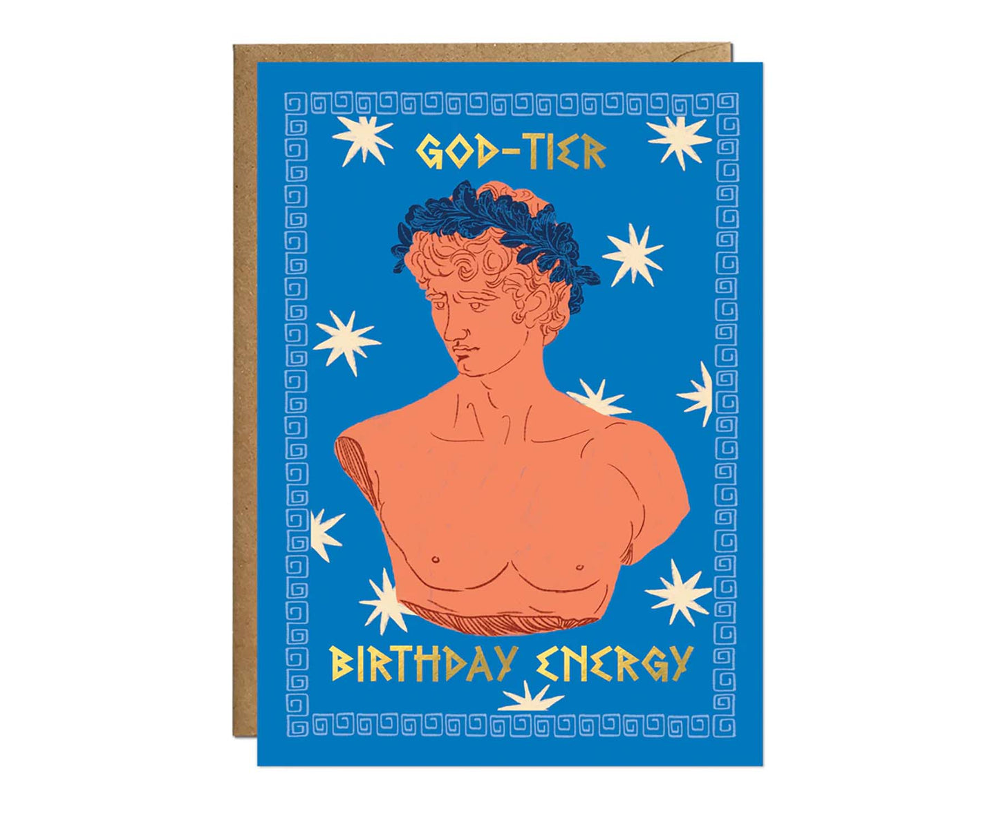 God Tier Birthday Energy Greek God Gold Foiled Birthday Card