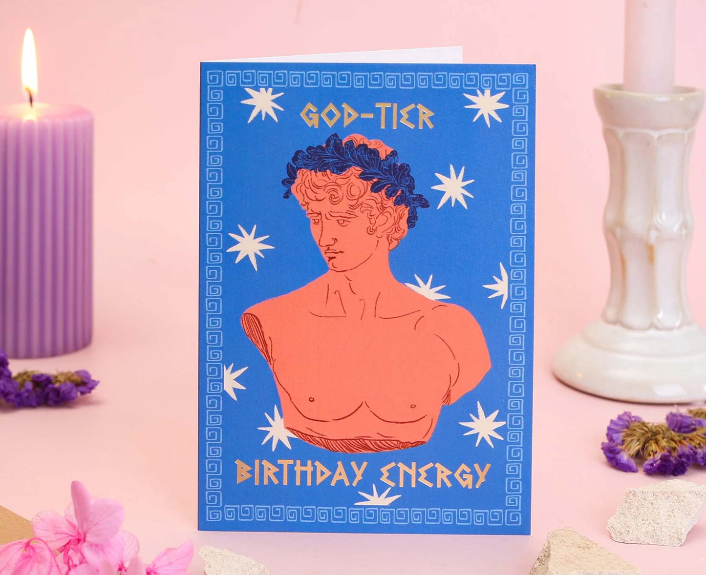 God Tier Birthday Energy Greek God Gold Foiled Birthday Card