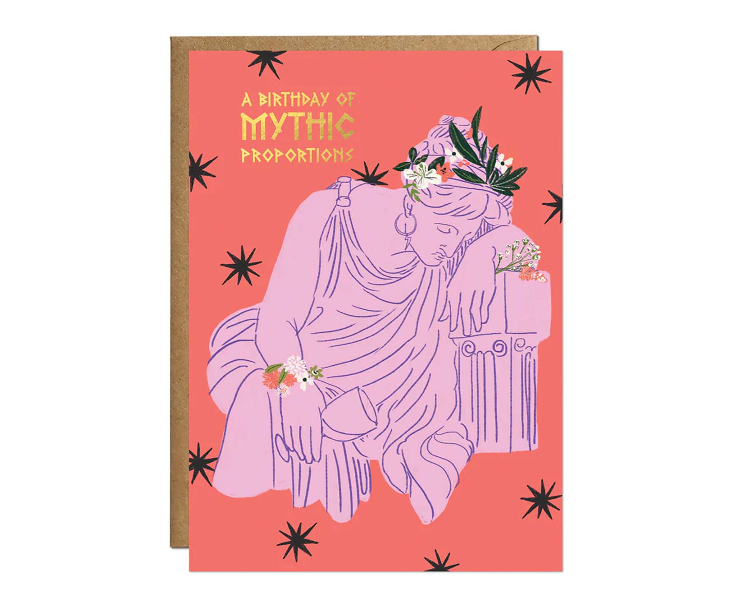 Mythic Proportions Greek Goddess Gold Foiled Birthday Card