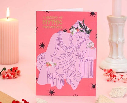 Mythic Proportions Greek Goddess Gold Foiled Birthday Card