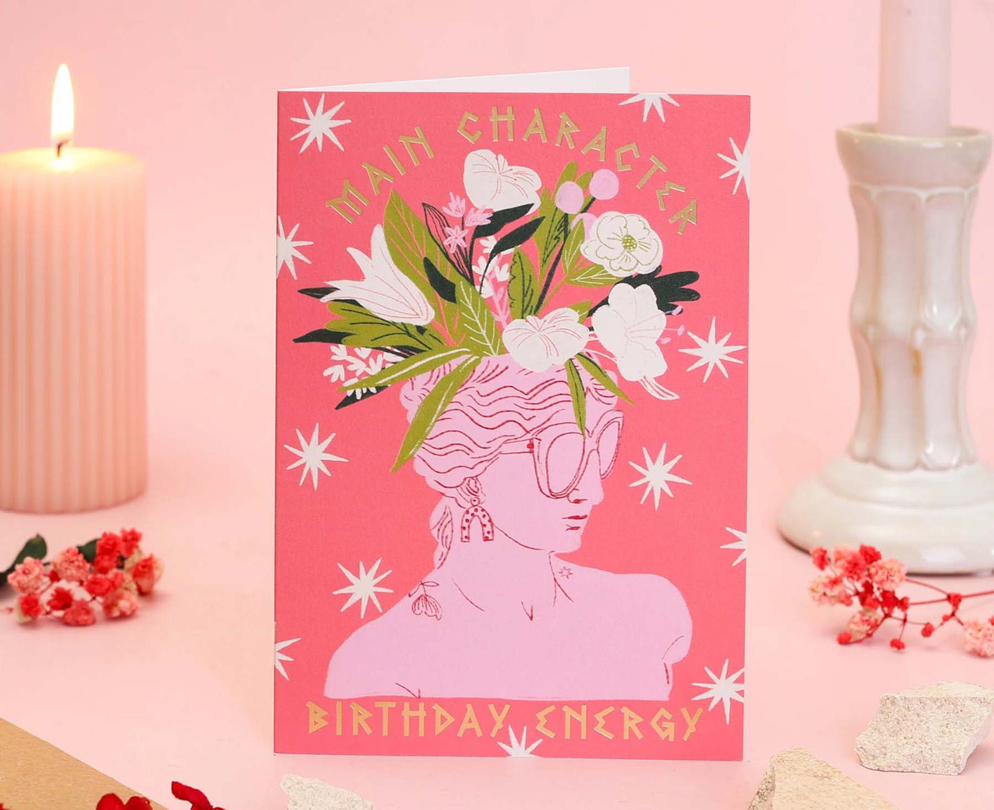 Main Character Energy Greek Goddess Gold Foiled Birthday Card