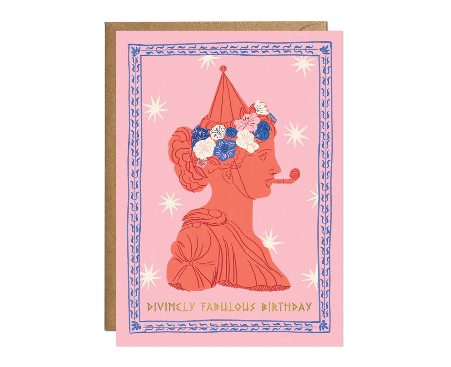 Divinely Fabulous Greek Goddess Gold Foiled Birthday Card