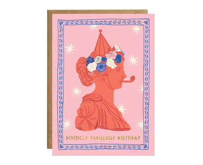 Divinely Fabulous Greek Goddess Gold Foiled Birthday Card