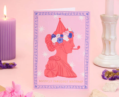 Divinely Fabulous Greek Goddess Gold Foiled Birthday Card